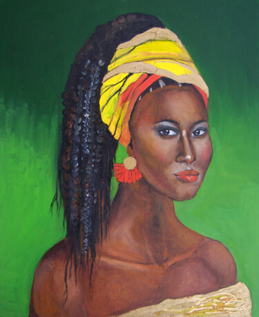Peinture intitulée "Aфроамериканська жі…" par Khristina Budnik, Œuvre d'art originale, Huile