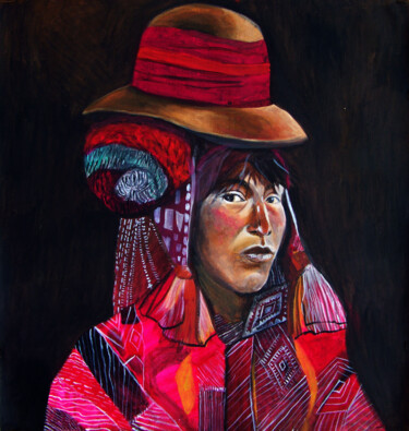 绘画 标题为“"Peruvuan man"” 由Христина Будник, 原创艺术品, 油