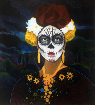 Peinture intitulée ""Mexican girl"" par Khristina Budnik, Œuvre d'art originale, Huile