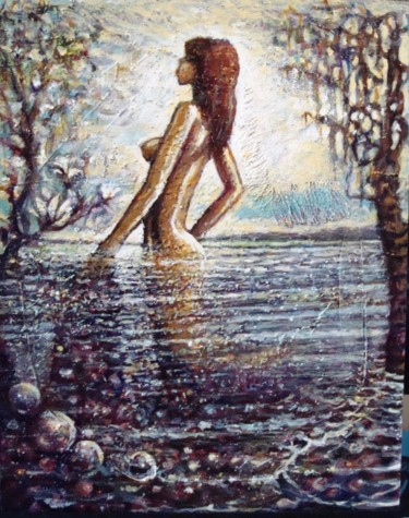 Pittura intitolato "Mystic Pond 2" da Olfus, Opera d'arte originale, Acrilico
