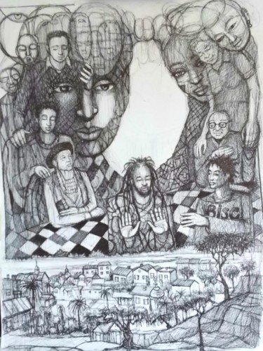 Tekening getiteld "Generations" door Olfus, Origineel Kunstwerk, Inkt