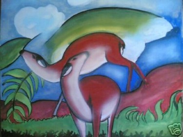Painting titled "love deers - poster…" by Gunaroopam Raja, Original Artwork