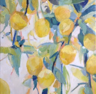 Peinture intitulée "Jaune citron" par Hélène Spieldenner, Œuvre d'art originale, Huile
