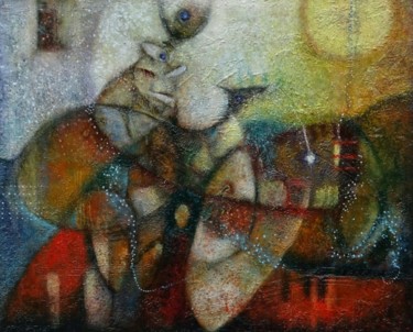 Картина под названием "Viaje a Egipto" - Alfredo Garcia, Подлинное произведение искусства, Масло