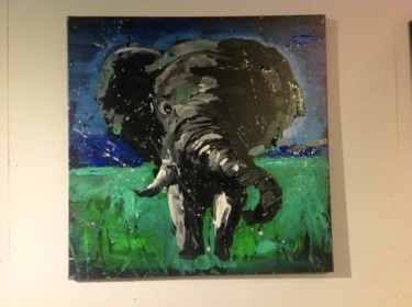 Painting titled "elephant.jpg" by Huang Fengrong, Original Artwork