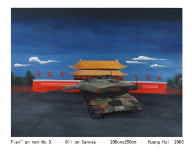 Peinture intitulée "Tian'an men NO.3" par Hui Huang, Œuvre d'art originale, Huile