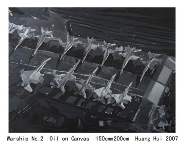 Peinture intitulée "Warship" par Hui Huang, Œuvre d'art originale, Huile
