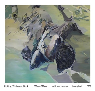 Peinture intitulée "Hiding Violence NO.4" par Hui Huang, Œuvre d'art originale