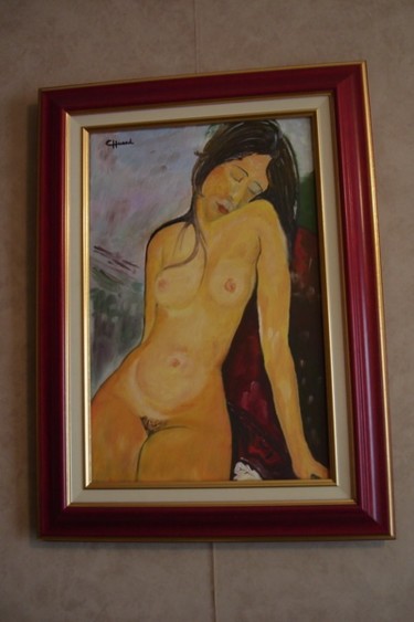 Peinture intitulée "Madame Modigliani -…" par Catherine Huard, Œuvre d'art originale, Huile