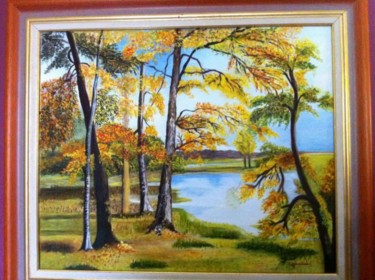 Peinture intitulée "Sous bois en automne" par Catherine Huard, Œuvre d'art originale