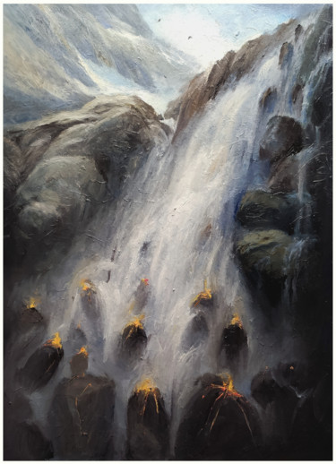 Painting titled "GHOSTS" by Hubert Jabłoński, Original Artwork, Oil
