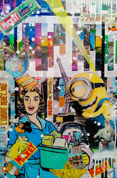 Mignon Collages intitulée "Mignon" par Hubert, Œuvre d'art originale, Collages
