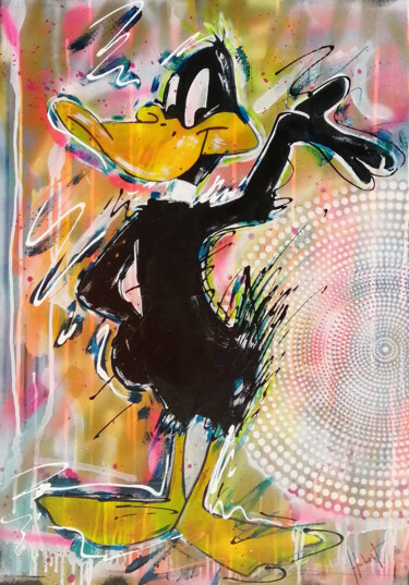 Daffy Peinture intitulée "Daffy" par Hubert, Œuvre d'art originale, Acrylique