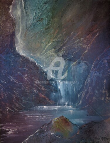 Painting titled "sous la terre" by Hubert De Guyon, Original Artwork, Oil