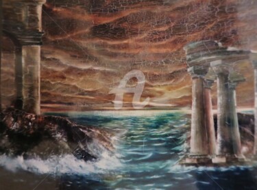 Peinture intitulée "Atlantide" par Hubert De Guyon, Œuvre d'art originale, Huile