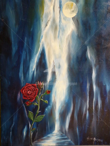 Peinture intitulée "la rose égarée" par Hubert De Guyon, Œuvre d'art originale, Huile