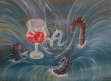 Painting titled "liqueur-du-mal" by Hubert De Guyon, Original Artwork, Oil