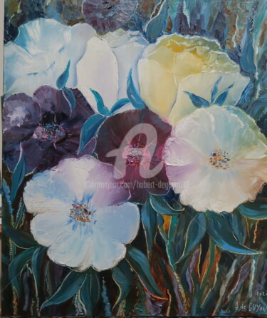 fleurs sauvages Peinture intitulée "fleurs sauvages" par Hubert De Guyon, Œuvre d'art originale, Huile