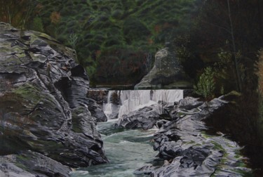 Peinture intitulée "La cascade Fin d'au…" par Hubert Sibella, Œuvre d'art originale, Acrylique