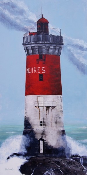 Painting titled "Les Pierres noires 2" by Hubert Sibella, Original Artwork, Acrylic