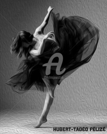 Digitale Kunst getiteld "danseuse" door Hubert-Tadéo Félizé, Origineel Kunstwerk, Digitaal Schilderwerk