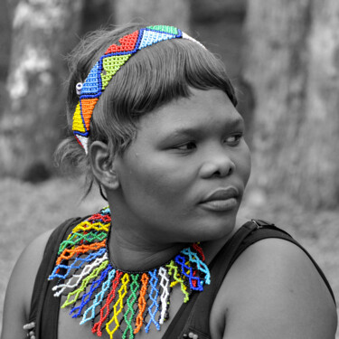 Photographie intitulée "Visage d'afrique" par Hubert Trublard, Œuvre d'art originale, Photographie numérique Monté sur Alumi…