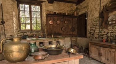 Fotografía titulada "Cuisine d'Antan" por Hubert Trublard, Obra de arte original, Fotografía no manipulada Montado en Otro p…