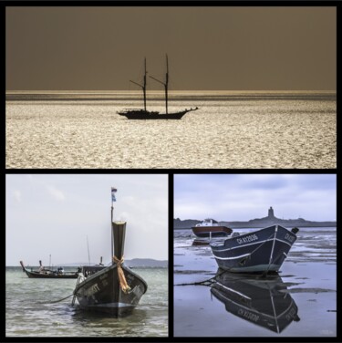 Photographie intitulée "Les bateaux" par Hubert Trublard, Œuvre d'art originale, Photographie non manipulée Monté sur Autre…
