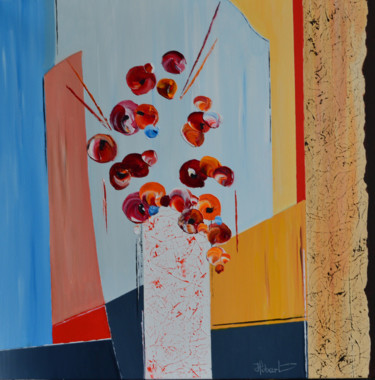 Peinture intitulée "bouquet-60x60.jpg" par Hubert, Œuvre d'art originale, Huile