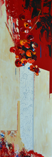 Peinture intitulée "bouquet-30-x-90.jpg" par Hubert, Œuvre d'art originale, Huile