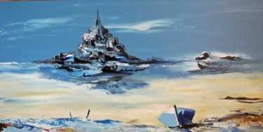 Painting titled "barque au Mont Sain…" by Hubert, Original Artwork