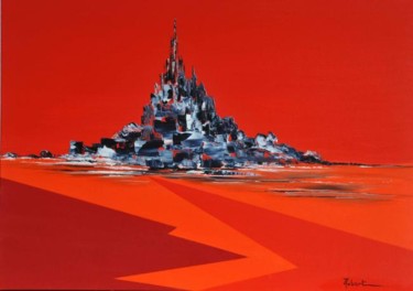 Peinture intitulée "Le Mont Saint Michel" par Hubert, Œuvre d'art originale