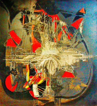 Картина под названием "Автоматическая чере…" - Александр Леднев, Подлинное произведение искусства, Эмаль