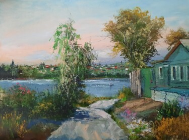 Painting titled "Сызранский домик" by Aleksandr Lednev, Original Artwork, Oil