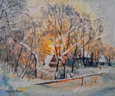 Painting titled ""Красно солнце сади…" by Irina Ageeva-Usova, Original Artwork, Oil