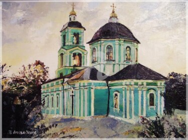 Painting titled "Храм в Царицыно / A…" by Irina Ageeva-Usova, Original Artwork, Oil
