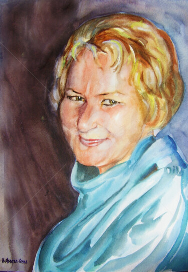 Painting titled "Female portrait" by Irina Ageeva-Usova, Original Artwork, Oil