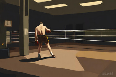 Arte digitale intitolato "The Boxing Gym #2" da Hudson Marshall, Opera d'arte originale, Stampa digitale