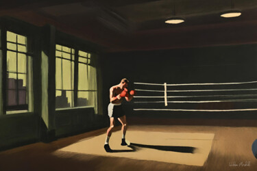 Digitale Kunst mit dem Titel "The Boxing Gym #4" von Hudson Marshall, Original-Kunstwerk, Digitaldruck