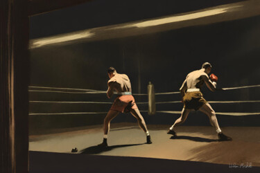 Digital Arts titled "The Boxing Gym #5" by Hudson Marshall, Original Artwork, Digital Print