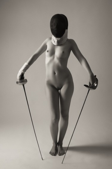 Photography titled "Nude with sabers" by Hugh Smith, Original Artwork