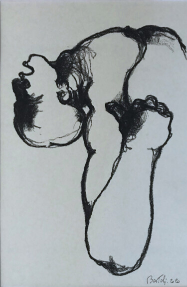 Zeichnungen mit dem Titel "Accouchement (3° ta…" von Hugo Bartoli, Original-Kunstwerk, Kohle