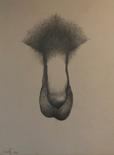 Tekening getiteld "Anatomie 2" door Hugo Bartoli, Origineel Kunstwerk, Houtskool
