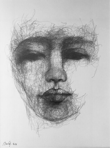 Рисунок под названием "Le lendemain du jour" - Hugo Bartoli, Подлинное произведение искусства, Древесный уголь
