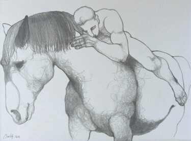 Drawing titled "Complétude" by Hugo Bartoli, Original Artwork, Charcoal