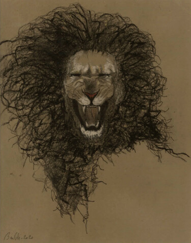 Dessin intitulée "Lion" par Hugo Bartoli, Œuvre d'art originale, Pastel
