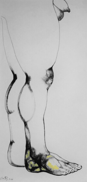 Drawing titled "Feet lover" by Hugo Bartoli, Original Artwork, Ink