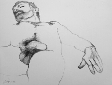图画 标题为“Dreaming of him wit…” 由Hugo Bartoli, 原创艺术品, 木炭
