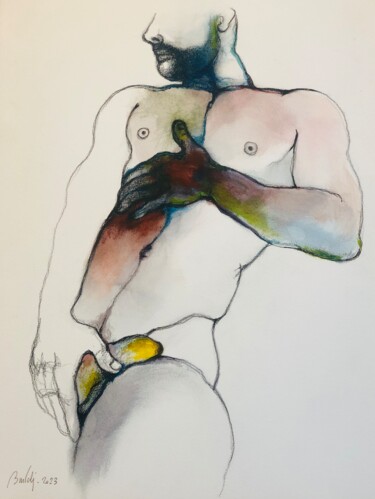Рисунок под названием "Mal de toi" - Hugo Bartoli, Подлинное произведение искусства, Чернила