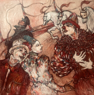Картина под названием "Circus emotions" - Hugo Bartoli, Подлинное произведение искусства, Масло